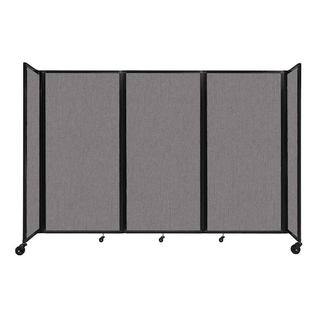 Versare Room Divider 360 Folding Portable Partition 8'6" x 6' Slate Fabric 1172319